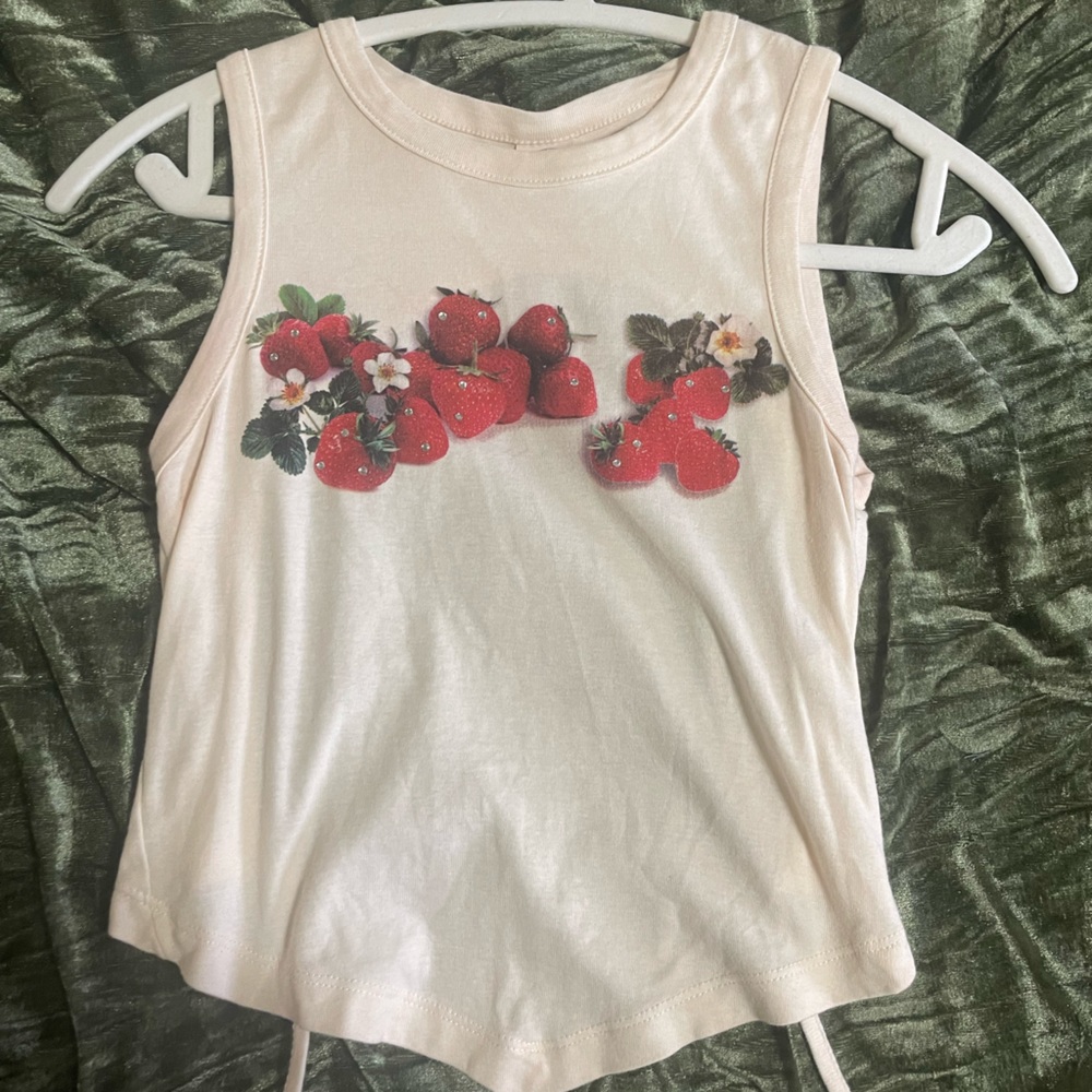 Urban Outfitters Size S Backless Tank with Strawberries